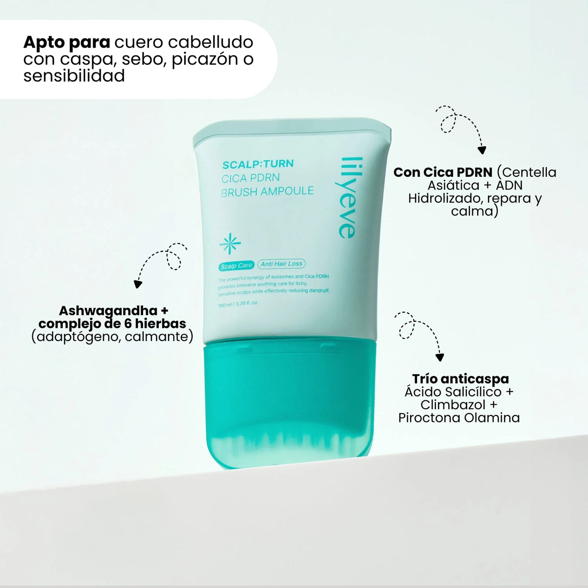 Scalp Turn Cica PDRN Brush Ampoule 100ml - Lilyeve - Sarang