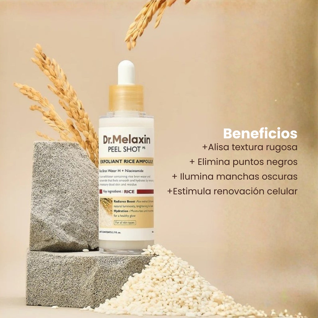 PEEL SHOT EXFOLIATING WHITE RICE AMPOULE 80ml - DR.MELAXIN - SARANG