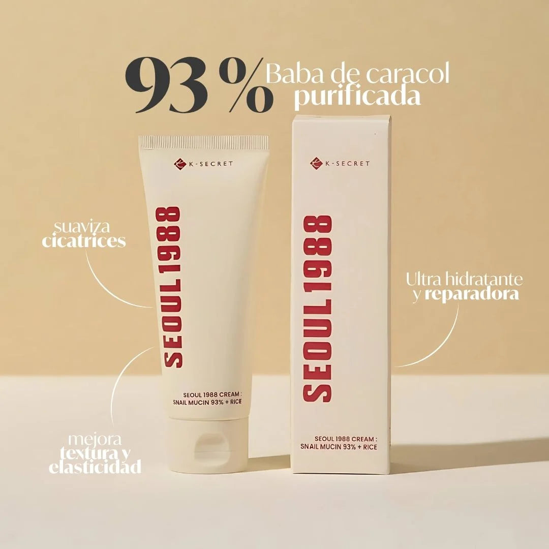 Crema SEOUL1988 Cream Snail Mucin 93% + Rice 100 ml - K-SECRET - Sarang