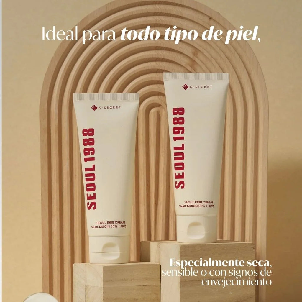 Crema SEOUL1988 Cream Snail Mucin 93% + Rice 100 ml - K-SECRET - Sarang