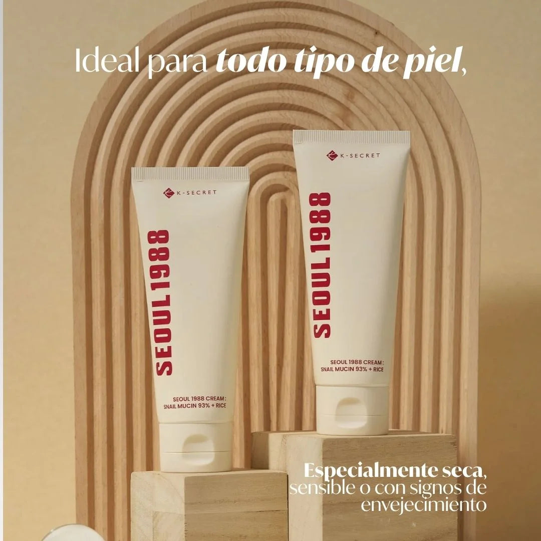 Crema SEOUL1988 Cream Snail Mucin 93% + Rice 100 ml - K-SECRET - Sarang